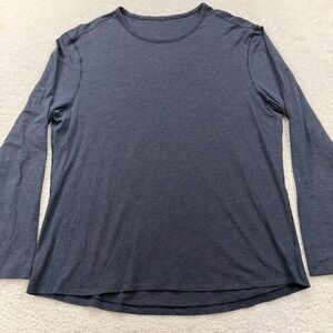 Lululemon Mens Long Sleeve Shirt Blue Heathered Athletic Top XL